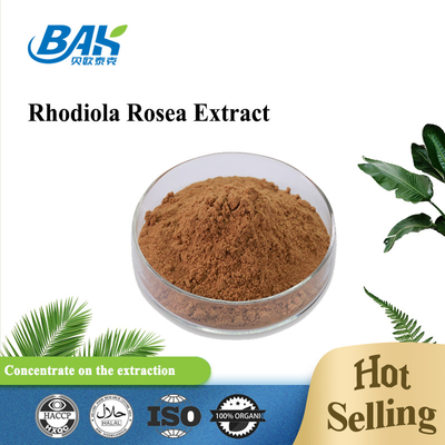อาหารเสริมเพื่อสุขภาพบุรุษออร์แกนิก Rosavin 1% -10% Rhodiola Rosea L สารสกัดจากผงสีน้ำตาลแดง