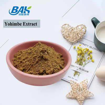 5% -98% สารสกัด Yohimbe 100% ผ่าน 80 ตาข่าย Corynanthe Yohimbe L ผงสีเหลืองสีน้ำตาล