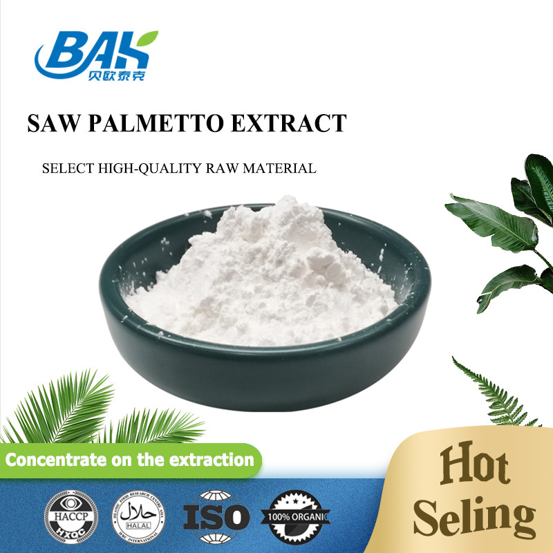 โรงงานซัพพลาย Saw Palmetto Extract 25% 35% 45% กรดไขมัน Serenoa Repens White Powder