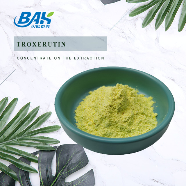 BAK ผลิตภัณฑ์ อาหารเสริมเสริมระบบภูมิคุ้มกัน Troxerutin สีเหลือง CAS 7085-55-4 1.65g/Cm3