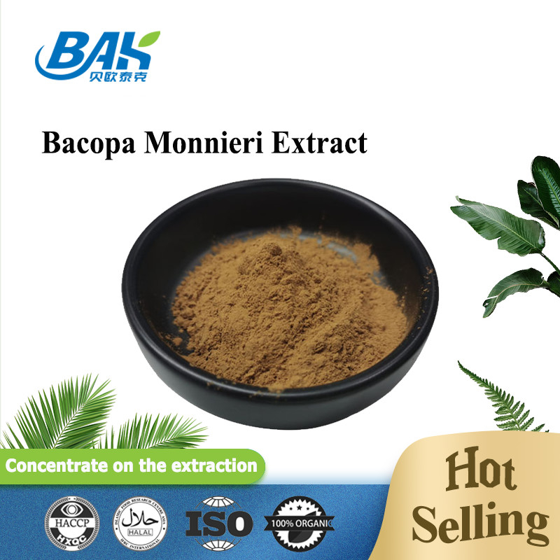 ขายร้อน HPLC UV Bacopa Monnieri สารสกัด สีน้ําตาล สีเหลือง ขาว 100% Pass 80 Mesh