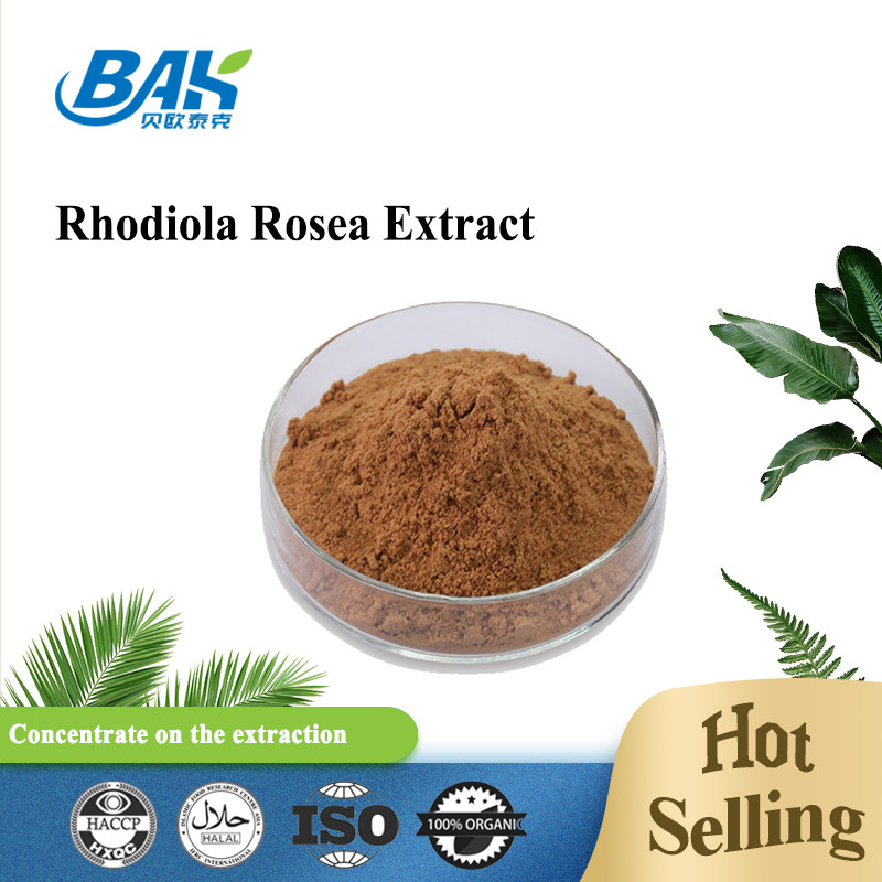 อาหารเสริมเพื่อสุขภาพบุรุษออร์แกนิก Rosavin 1% -10% Rhodiola Rosea L สารสกัดจากผงสีน้ำตาลแดง